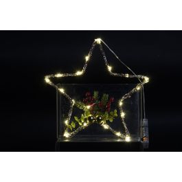 Decoracion Luminosa Navidad Tradicional DKD Home Decor Verde Dorado 1 x 30 x 30 cm (6 Unidades)