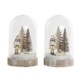 Decoracion Luminosa Navidad Alpina DKD Home Decor Natural 9 x 15 x 9 cm (6 Unidades)