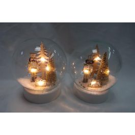 Decoracion Luminosa Navidad Moderna DKD Home Decor Blanco Dorado 9.5 x 11.5 x 9.5 cm (6 Unidades) Precio: 28.9500002. SKU: B16Q86XA4P