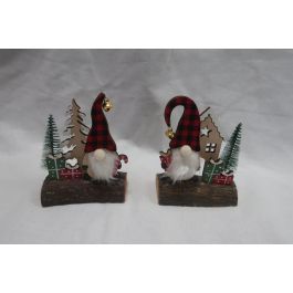 Decoracion Navidad Alpina DKD Home Decor Rojo Negro 4.5 x 12 x 9 cm (6 Unidades)
