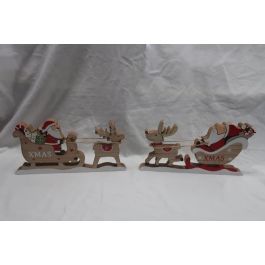 Figura Navidad Tradicional DKD Home Decor Natural Rojo 2 x 15 x 29.5 cm (6 Unidades)