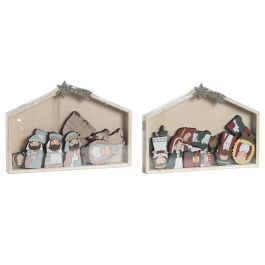 Nacimiento Navidad Tradicional DKD Home Decor Rojo Rosa 2 x 16 x 22 cm Set de 10 (6 Unidades)