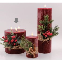 Vela Led Navidad Alpina DKD Home Decor Rojo 15 x 15 x 15 cm (6 Unidades)