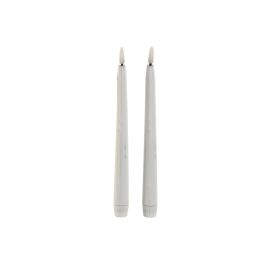 Vela Led Navidad Moderna DKD Home Decor Blanco 2 x 23.5 x 2 cm Set de 2 (6 Unidades)