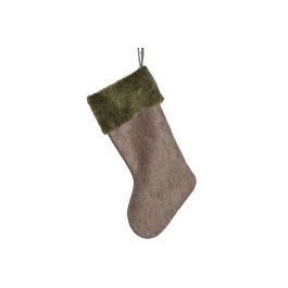 Calcetin Navidad Alpina DKD Home Decor Beige Verde 3 x 55 x 28 cm (6 Unidades)