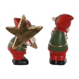 Figura Navidad Tradicional DKD Home Decor Verde Rojo 8 x 20 x 11 cm (6 Unidades)