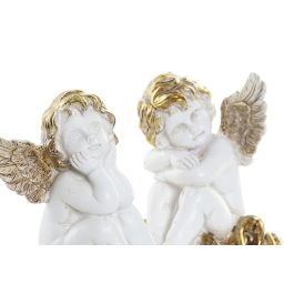 Figura Navidad Tradicional DKD Home Decor Blanco Dorado 7.5 x 10 x 8.5 cm (6 Unidades)