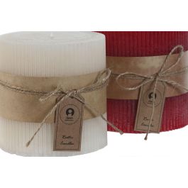 Vela Navidad Tradicional DKD Home Decor Rojo Blanco 10 x 10 x 10 cm (6 Unidades)