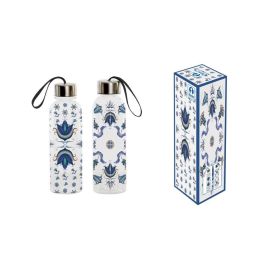 Botella Tradicional DKD Home Decor Azul Blanco 6.5 x 23 x 6.5 cm (6 Unidades)