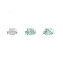 Taza Set Plato Arabe DKD Home Decor Verde Azul 9 x 7 x 12 cm (6 Unidades) Precio: 35.50000003. SKU: B19YJ6KVXB