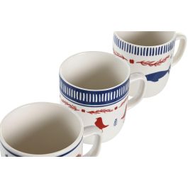 Mug Mediterraneo DKD Home Decor Azul Rojo 8.5 x 10 x 11.5 cm (6 Unidades)