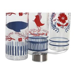 Botella Mediterraneo DKD Home Decor Azul Rojo 6.5 x 23 x 6.5 cm (6 Unidades)