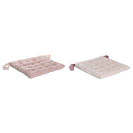 Cojin Scandi DKD Home Decor Rosa Blanco 40 x 4 x 40 cm (6 Unidades)