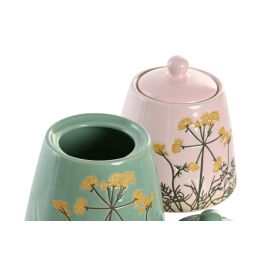 Azucarero Shabby DKD Home Decor Rosa Verde 8.6 x 8.6 x 8.6 cm (6 Unidades)