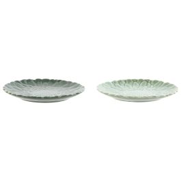 Plato Tropical DKD Home Decor Verde Verde Oscuro 16 x 2 x 16 cm (6 Unidades)