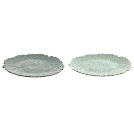 Plato Tropical DKD Home Decor Verde Verde Oscuro 26 x 3 x 26 cm (6 Unidades)