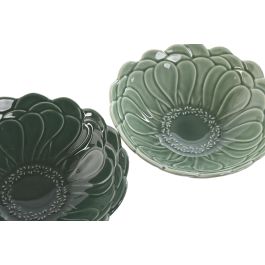 Bol Tropical DKD Home Decor Verde Verde Oscuro 18.4 x 6 x 18.4 cm (6 Unidades)