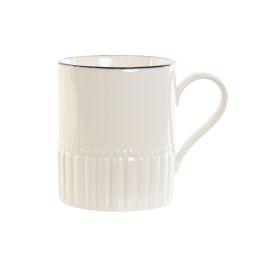 Mug Tradicional DKD Home Decor Blanco Negro 8.3 x 10 x 12 cm (6 Unidades)