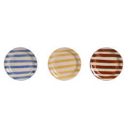 Plato Mediterraneo DKD Home Decor Azul Amarillo 18.5 x 2.5 x 18.5 cm (6 Unidades)