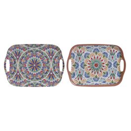 Bandeja Boho DKD Home Decor Multicolor 26 x 2.5 x 36 cm (6 Unidades) Precio: 27.2249995281. SKU: B1D5QQP9E6