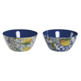 Ensaladera Mediterraneo DKD Home Decor Azul Amarillo 25 x 12 x 25 cm (6 Unidades) Precio: 35.8038993345. SKU: B1ABP9PYHE