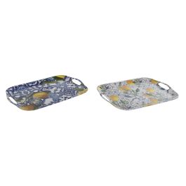 Bandeja Mediterraneo DKD Home Decor Azul Amarillo 26 x 2.5 x 36 cm (6 Unidades)