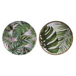 Plato Tropical DKD Home Decor Verde Blanco 28 x 1 x 28 cm (6 Unidades) Precio: 17.99393178. SKU: B15QN4VEKM