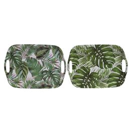 Bandeja Tropical DKD Home Decor Verde Blanco 26 x 2.5 x 36 cm (6 Unidades) Precio: 25.1558997338. SKU: B17MXNA4SX