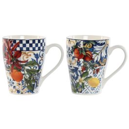 Mug Moderno DKD Home Decor Azul Blanco 8.5 x 11 x 12 cm (6 Unidades)