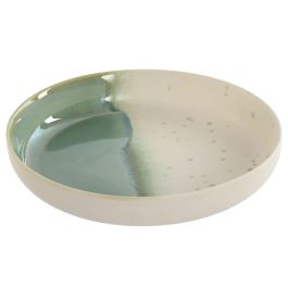 Plato Oriental DKD Home Decor Verde Blanco 22 x 4.3 x 22 cm (6 Unidades)