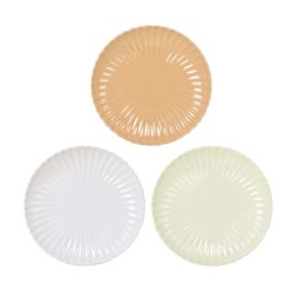 Plato Scandi DKD Home Decor Beige Blanco 20 x 2.5 x 20 cm (6 Unidades) Precio: 27.89000027. SKU: B15EN6A3WX