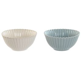 Bol Mediterraneo DKD Home Decor Blanco Azul 16 x 7.5 x 16.5 cm (6 Unidades) Precio: 55.78999998. SKU: B155EW7EW4