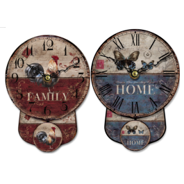 Reloj Pared Vintage DKD Home Decor Rojo Azul 5 x 19 x 14 cm (6 Unidades) Precio: 35.0658. SKU: B1FXQ25BFL