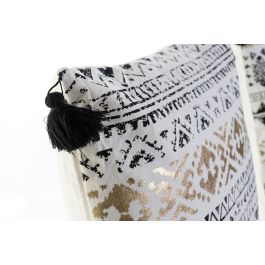 Cojin Boho DKD Home Decor Negro Dorado 10 x 45 x 45 cm (6 Unidades)