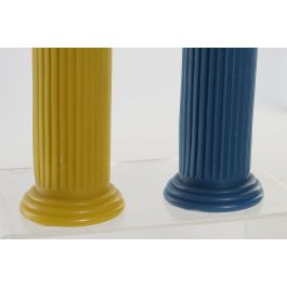 Vela Moderno DKD Home Decor Amarillo Azul 8.2 x 25.5 x 9.5 cm (6 Unidades)