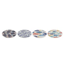 Posavasos Mediterraneo DKD Home Decor Multicolor 11 x 0.7 x 11 cm (72 Unidades)