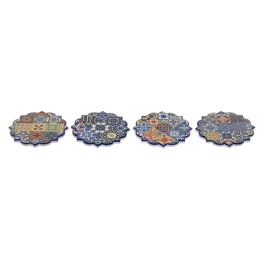 Posavasos Mediterraneo DKD Home Decor Multicolor Multicolor 10.8 x 0.7 x 10.8 cm (72 Unidades)