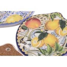 Posavasos Mediterraneo DKD Home Decor Azul Amarillo 9 x 0.7 x 11 cm (72 Unidades)