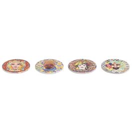 Posavasos Mediterraneo DKD Home Decor Multicolor 10.8 x 0.7 x 10.8 cm (72 Unidades)