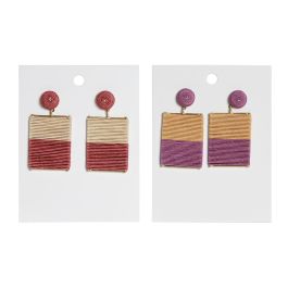 Pendientes Mediterraneo DKD Home Decor Coral Lila 0.5 x 6 x 3 cm Set de 2 (8 Unidades)