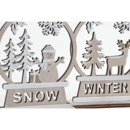 Figura Navidad Alpina DKD Home Decor Natural Blanco 4 x 15 x 12 cm (8 Unidades)