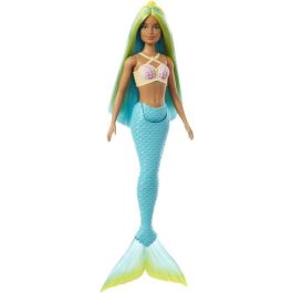 Muñeca barbie sirena con cola rígida. con diadema,corpiño de conchas y cola de colores - modelos surtidos