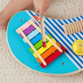 Fisher-Price-Mesa Musical de Madera con Instrumentos de Percusión HXT91