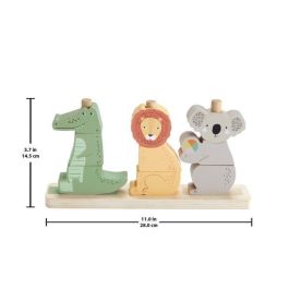 Fisher-Price-Animales de madera para apilar y clasificar, 10 piezas HXV04