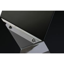 DKD Home Decor Mesa Comedor Moderno Negro Cristal Templado MDF Acero 180 x 90 x 76 cm