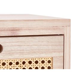 Cajonera de Rattan 4 Cajones Ancha Giftdecor 40x70x29 cm, Madera y Plástico, Color Natural