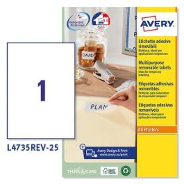 Etiquetas Adh.Impr.Avery A4 Blanca C.Rectos Removible Caja 25H 210X297 Mm 25 Uds.(L4735Rev) Precio: 18.49999976. SKU: B16ECEQA8Q