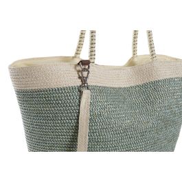 DKD Home Decor Bolso Mediterraneo Beige Verde Menta Set de 3 Piezas 10 x 28 x 43 cm