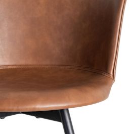 Silla Marrón Metal / Simil Piel 53 X 51,50 X 76 cm