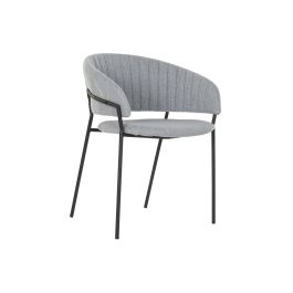DKD Home Decor Silla Glam Gris Claro y Negro, de Poliéster y Metal, Desmontable, Altura Asiento 45 cm (2 Unidades) 53.5x74x59 cm Precio: 160.49999988. SKU: B14GRA3FZA